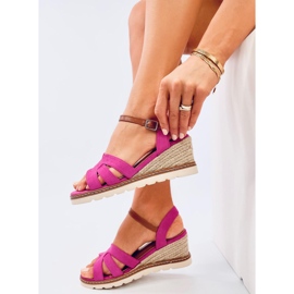 Sandali con zeppa espadrillas Rosco Fucsia rosa 1