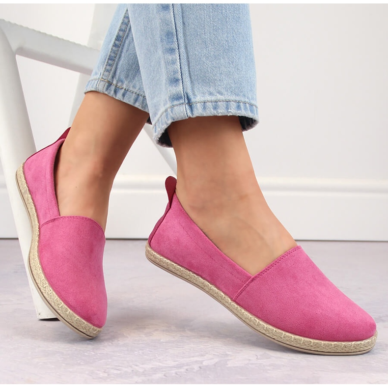 Espadrillas slip-on da donna in pelle scamosciata, colore rosa Potocki W16009 1
