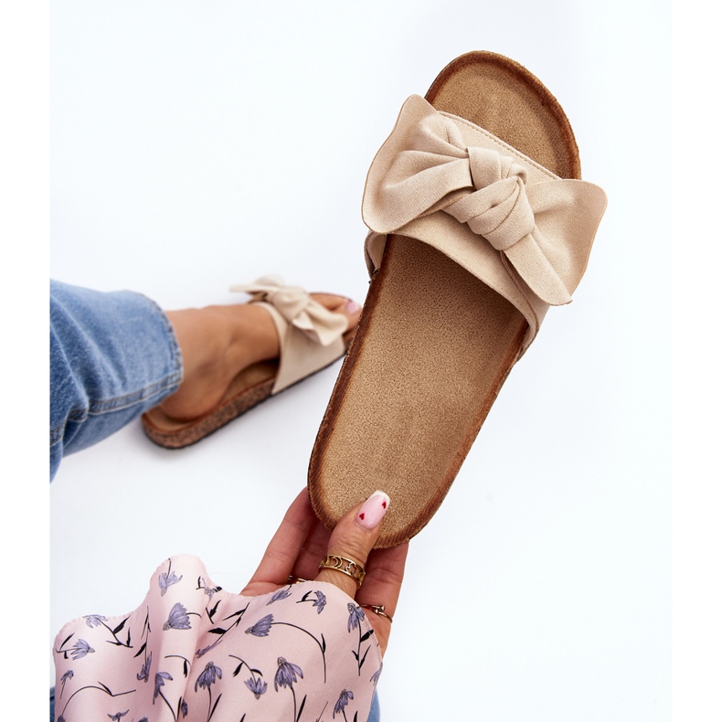 Infradito Da Donna Con Fiocco Beige Ezephira 1