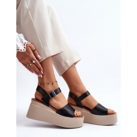 Sandali Neri Con Zeppa Da Donna Geferia nero 2