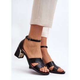 Sandali con tacco alto a blocco da donna Nero Irivana 2