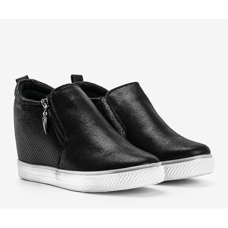 Sneakers Avery da donna nere lucide nero 1
