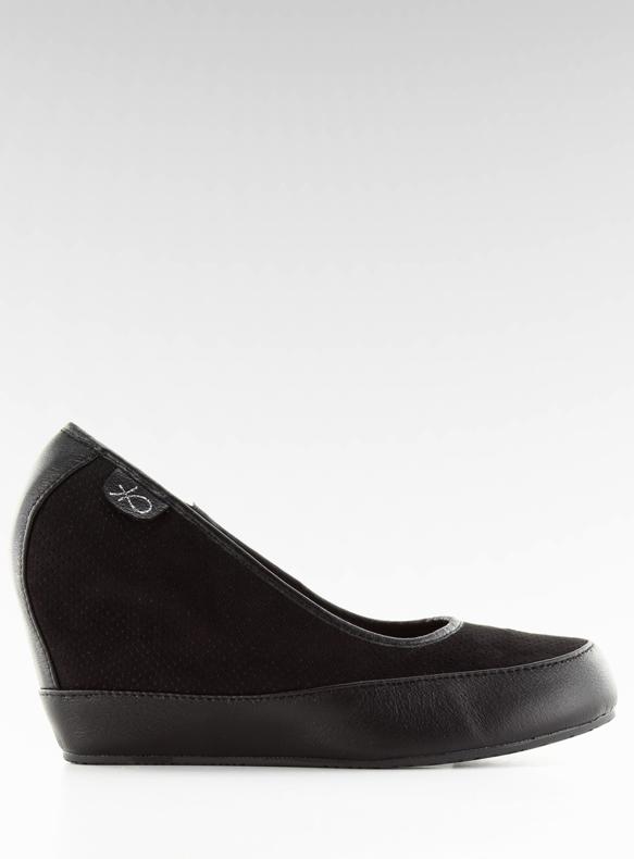 Décolleté con zeppa in stile sportivo 6088 nero 1