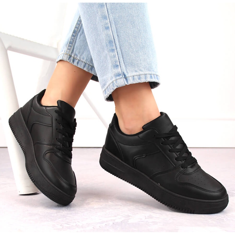Scarpe sportive stringate nere Potocki 16312 nero 1