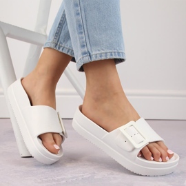 Infradito da donna con plateau in schiuma e fibbia, Big Star bianche NN274A661 bianco 1