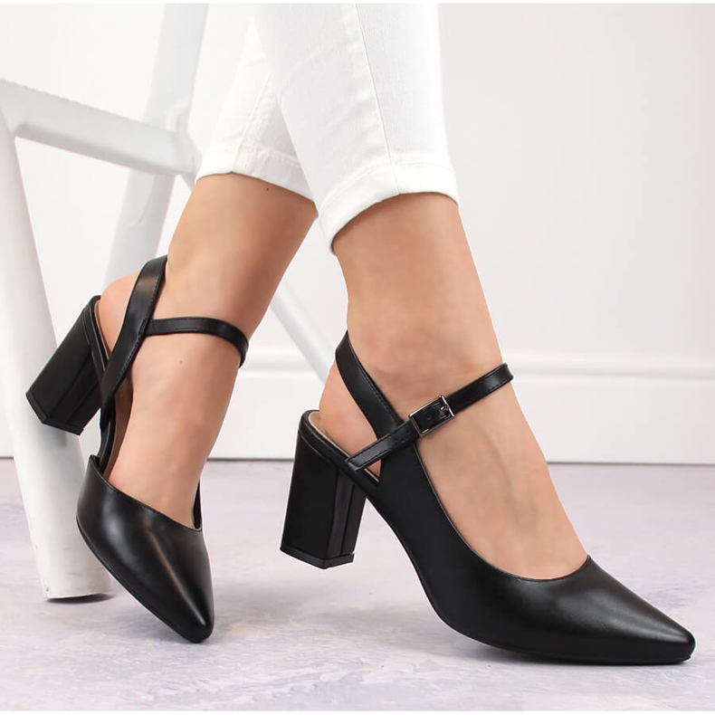 Sandali formali da donna con tacco alto, colore nero Sergio Leone SK446 1