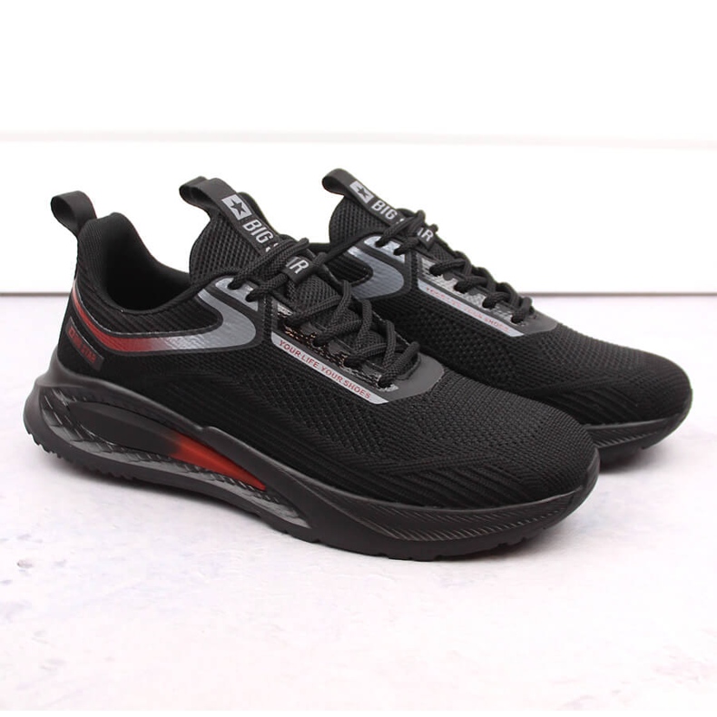 Scarpe sportive stringate da uomo nere Big Star NN174373 nero 2
