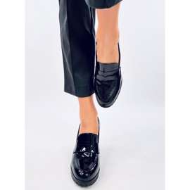 Jeffis Mocassini con tacco in vernice nera nero 1