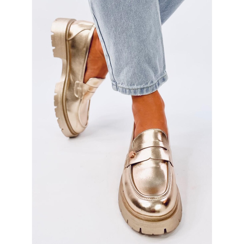 Mocassini con plateau Sidney Gold d'oro 1