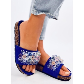 Infradito in sughero con pietre Maliv Blue 2