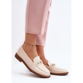 Mocassini da Donna in Ecopelle con Tacco Piatto, Beige Vimedia 2