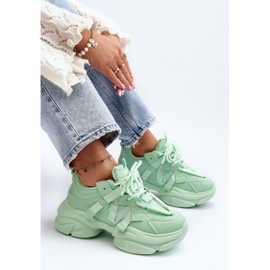 Sneakers Da Donna Su Suola Grossa, Windamella Verde 2