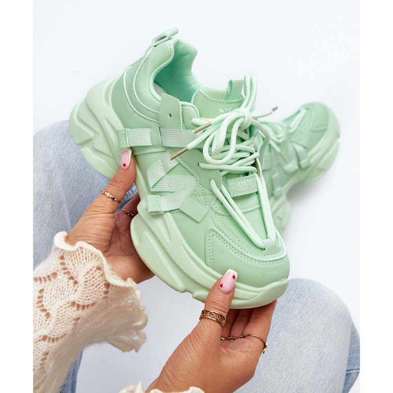 Sneakers Da Donna Su Suola Grossa, Windamella Verde 1