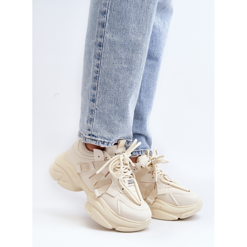 Sneakers Windamella da Donna Beige con Suola Grossa 1
