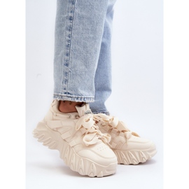 Sneakers da donna beige con suola spessa Ellerai 1