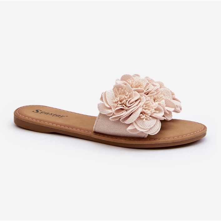 Infradito Da Donna Con Fiori Beige Eelfan 2