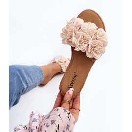 Infradito Da Donna Con Fiori Beige Eelfan 1