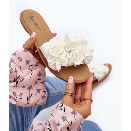 Infradito da donna con fiori bianchi Eelfan bianca 1