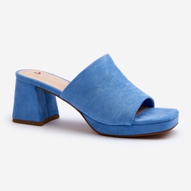 Infradito blu con tacco alto da donna Bralya 1