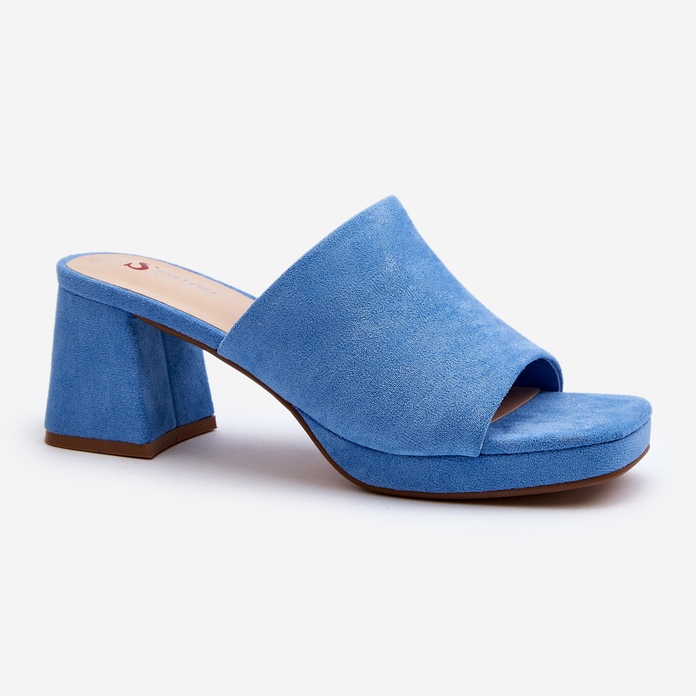 Infradito blu con tacco alto da donna Bralya 1