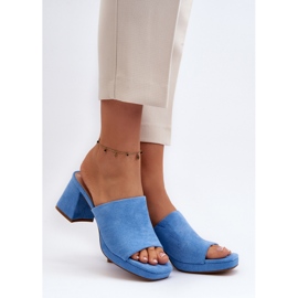 Infradito blu con tacco alto da donna Bralya 2