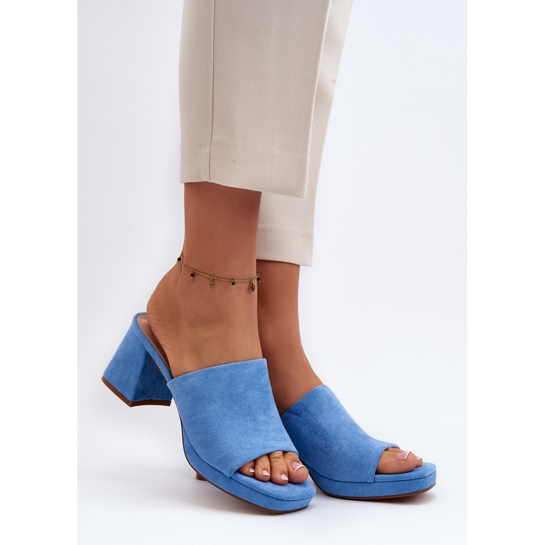 Infradito blu con tacco alto da donna Bralya 2