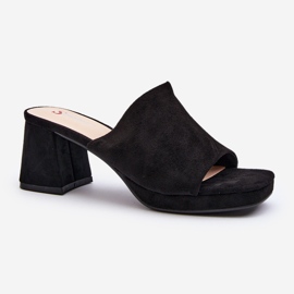 Infradito nere con tacco alto da donna Bralya nero 2