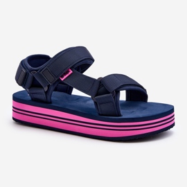 Sandali con plateau da donna Lee Cooper LCW-24-05-2754L Blu navy 1