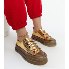 Sneakers dorate sulla piattaforma GOE NN2N4055 d'oro 1