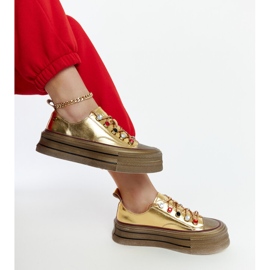Sneakers dorate sulla piattaforma GOE NN2N4055 d'oro 2