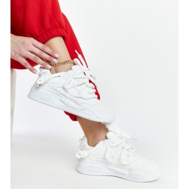 Sneakers bianche con inserti in tessuto Melilot bianco 1