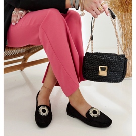 Mocassini neri decorati con strass Celena nero 1