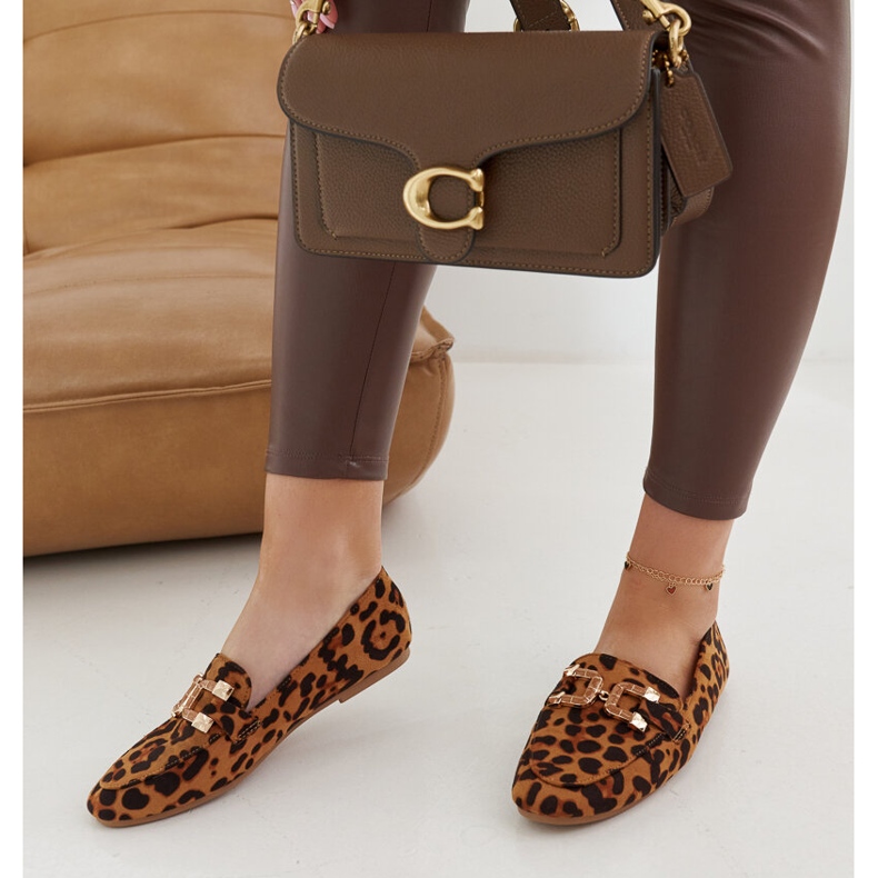 Mocassini Comerio leopardati con fibbia marrone 1