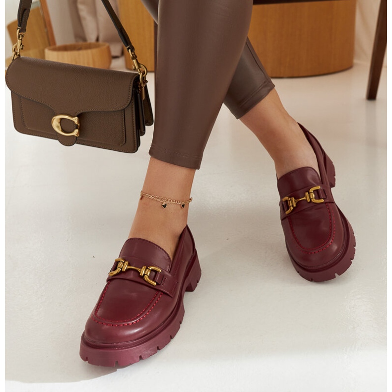 Mocassini bordeaux con suola spessa di Charell rosso 1