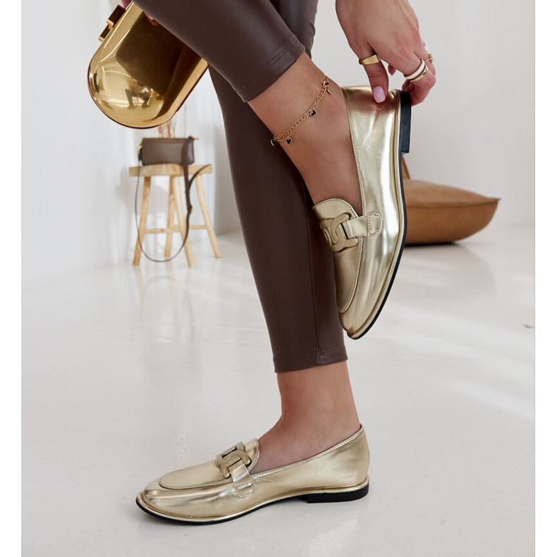 Mocassini Zana classici color oro d'oro 1