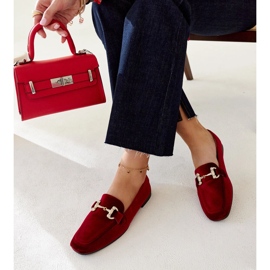 Mocassini in velluto bordeaux con strass di Fabrizia rosso 1