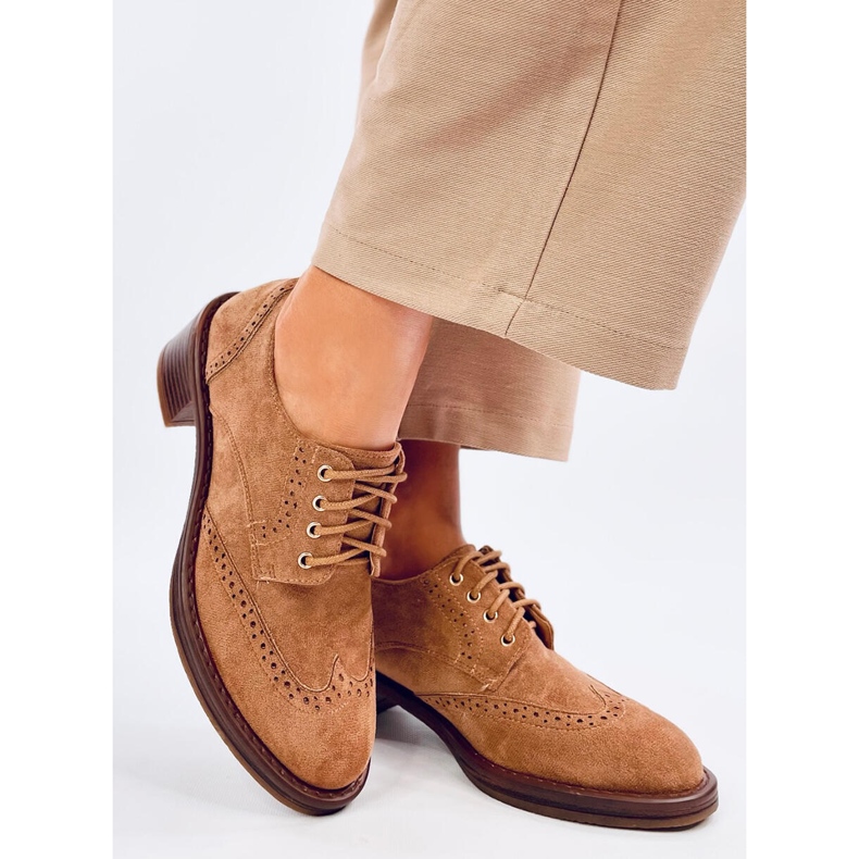 Mocassini con tacco Vedra Camel marrone 2