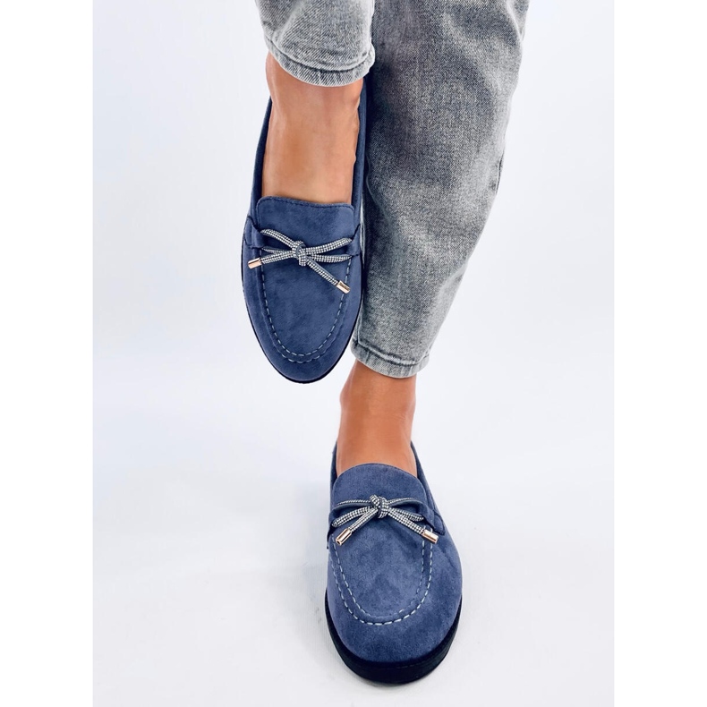 Mocassini da donna in camoscio Saras Denim Blue 1