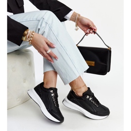 Scarpe da ginnastica Taima nere con plateau nero 1