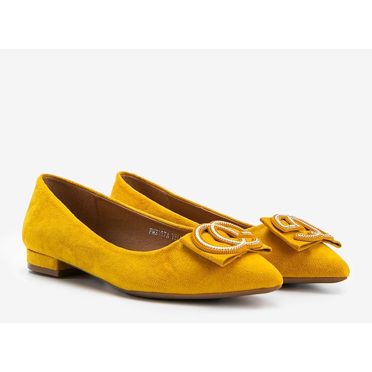 Ballerine senape con tacco piatto di Lisbeth giallo 1