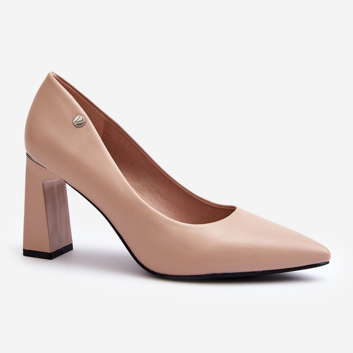 Vinceza Décolleté con tacco alto in ecopelle beige Giseleni 1