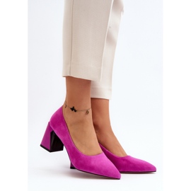 Vinceza Décolleté con tacco alto in camoscio fucsia Allessyndra rosa 2