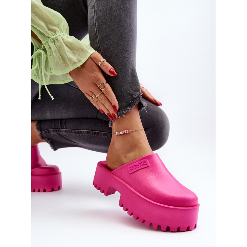 Infradito da donna su suola massiccia Big Star NN274019 Fucsia rosa 1