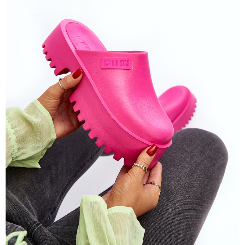 Infradito da donna su suola massiccia Big Star NN274019 Fucsia rosa 2