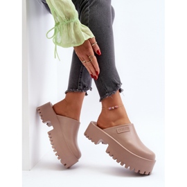 Infradito da donna su suola massiccia Big Star NN274016 Beige 2