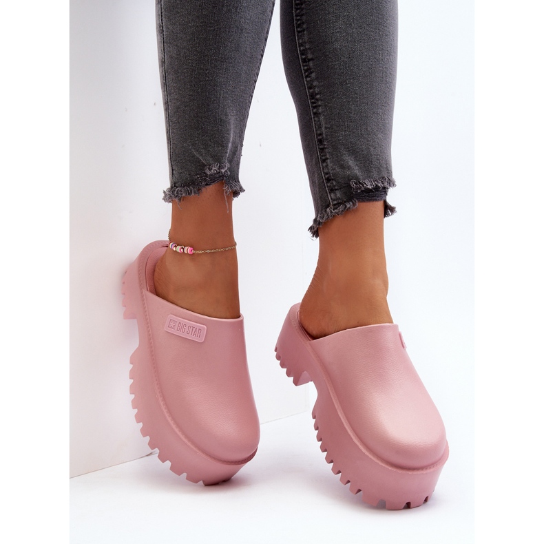 Infradito da donna su suola massiccia Big Star NN274020 Rosa 1