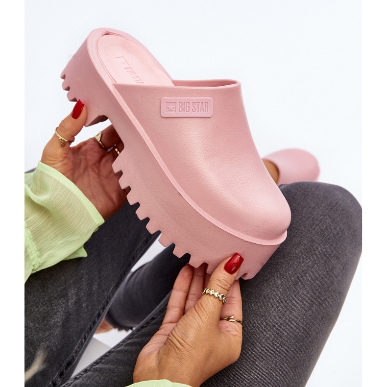 Infradito da donna su suola massiccia Big Star NN274020 Rosa 2