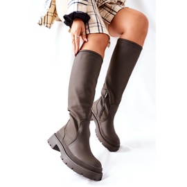 S.Barski Stivali da donna dell'esercito verde 3