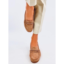 Mocassini con zeppa color kaki indiano beige 1