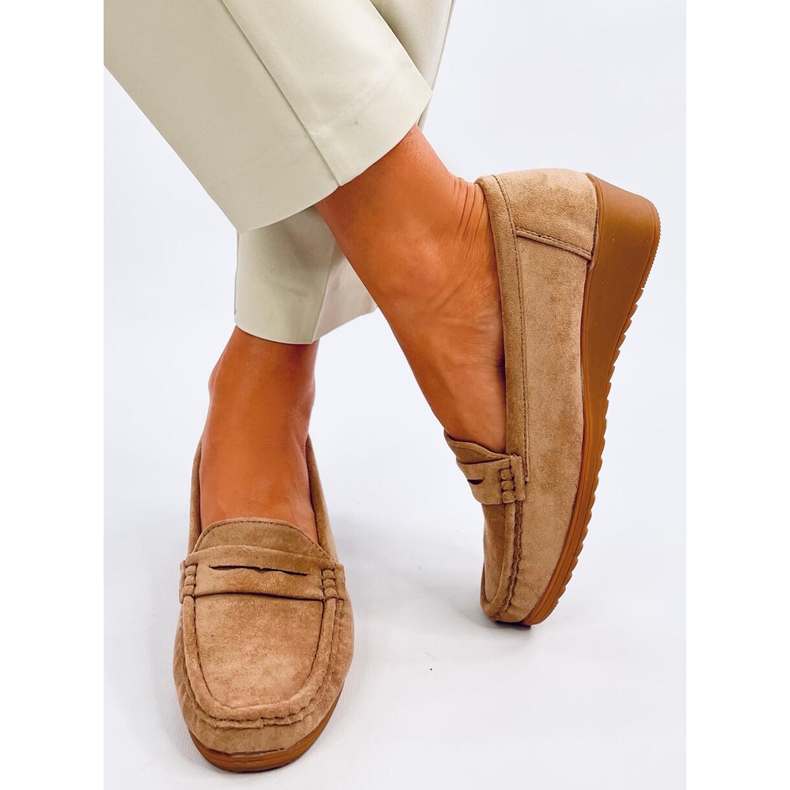 Mocassini con zeppa Vegar Khaki beige 1